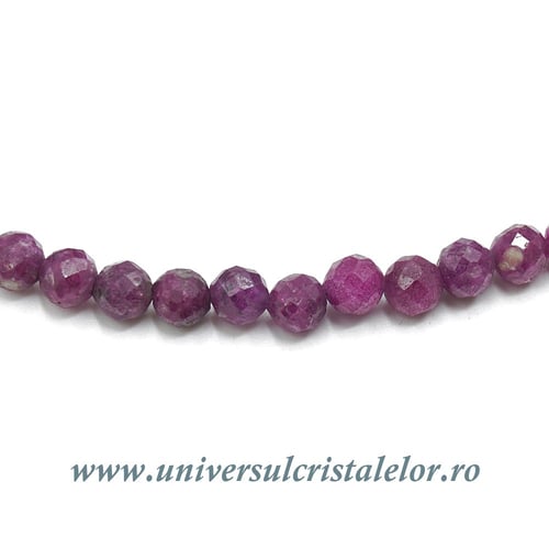 Colier rubin rotund fatetat - 4mm