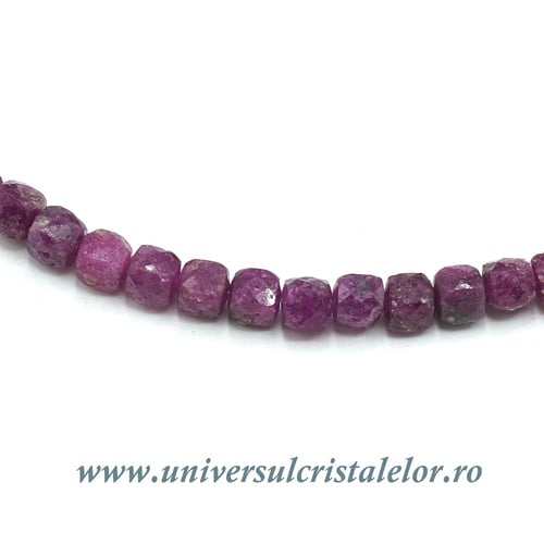 Colier rubin cub fatetat - 4mm