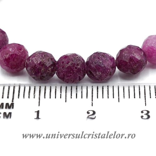 Colier rubin rotund fatetat - 6 mm