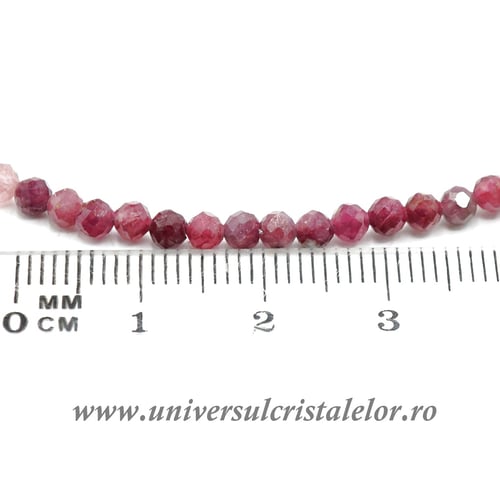 Colier rubin rotund fatetat - 3.4 mm