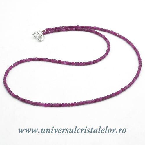 Colier rubin cub fatetat - 2,5mm