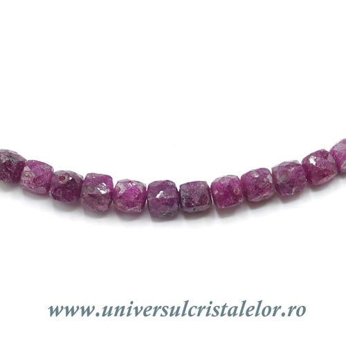 Colier rubin cub fatetat - 4 mm