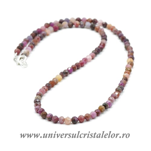 Colier safir multicolor rotund fatetat 4,1 mm