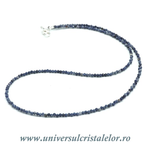 Colier safir rotund fatetat - 2 mm
