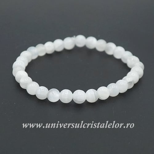 Bratara selenit rotund - 6 mm