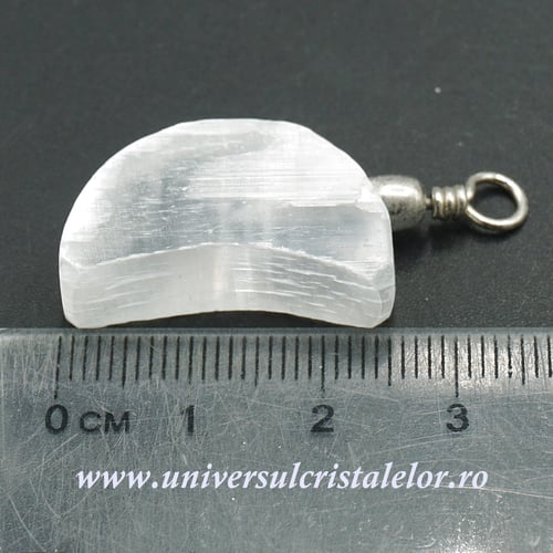 Pandantiv selenit semiluna