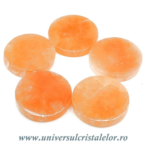 Selenit orange suport rotund