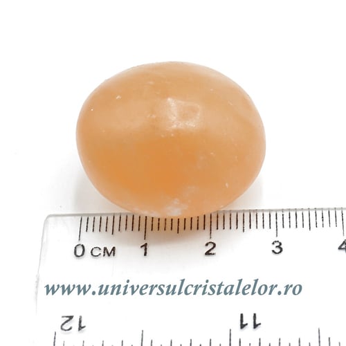 Selenit orange piatra rulata rotunda 