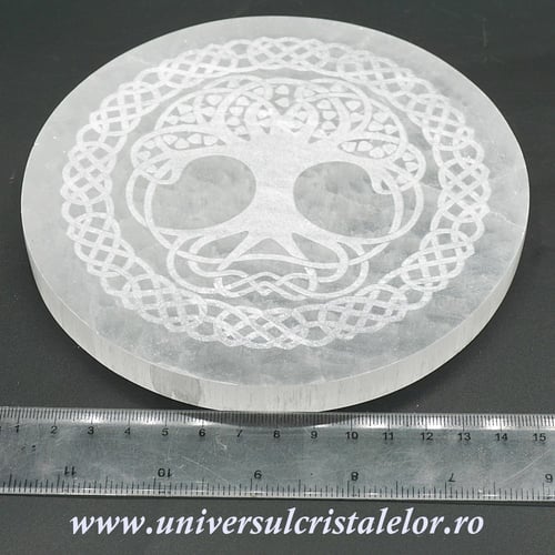 Selenit suport pomul vietii 15 cm