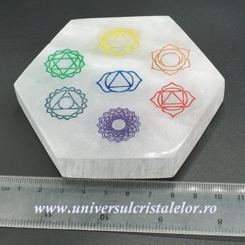Selenit suport chakre hexagon