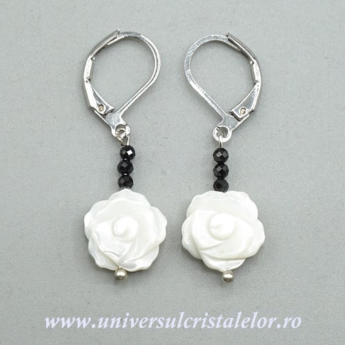 Cercei spinel si sidef trandafir