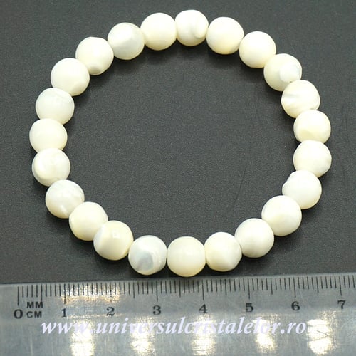 Bratara sidef rotund - 8 mm