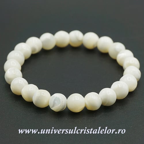 Bratara sidef rotund - 8 mm