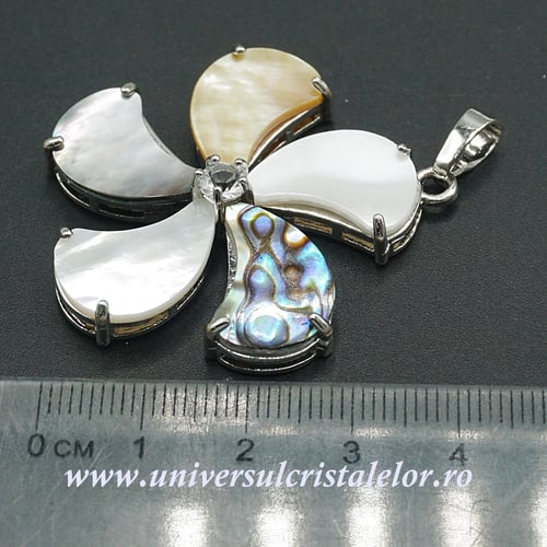 Pandantiv scoica paua si sidef floare
