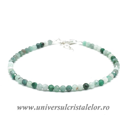Bratara smarald rotund fatetat - 3,2 mm