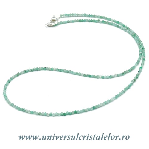 Colier smarald rotund fatetat - 2 mm