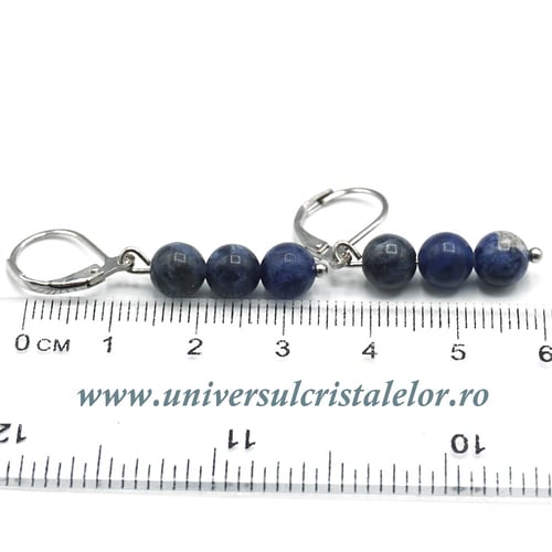 Cercei sodalit rotund - 6 mm 