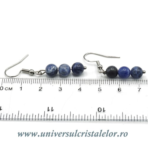 Cercei sodalit rotund - 6 mm 