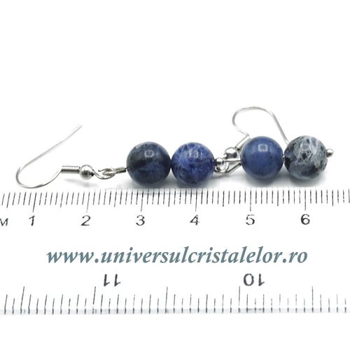 Cercei sodalit rotund - 8 mm