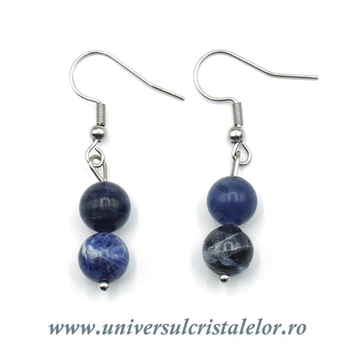 Cercei sodalit rotund - 8 mm