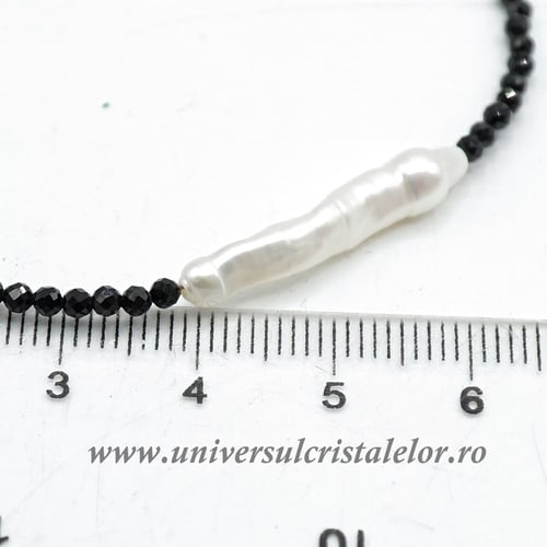 Bratara spinel rotund fatetat cu perle - 2,3 mm