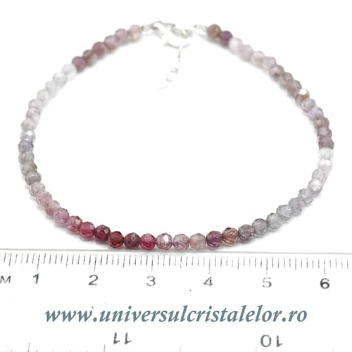 Bratara spinel multicolor rotund fatetat - 3 mm