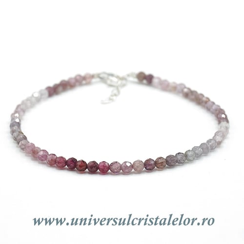 Bratara spinel multicolor rotund fatetat - 3 mm