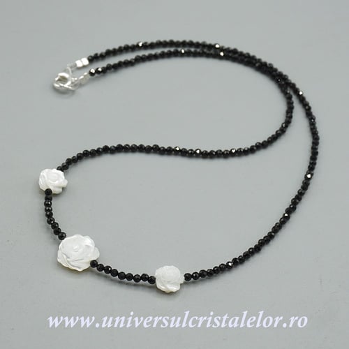 Colier spinel cu sidef trandafir