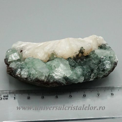 Stilbit cu apofilit verde unicat m03