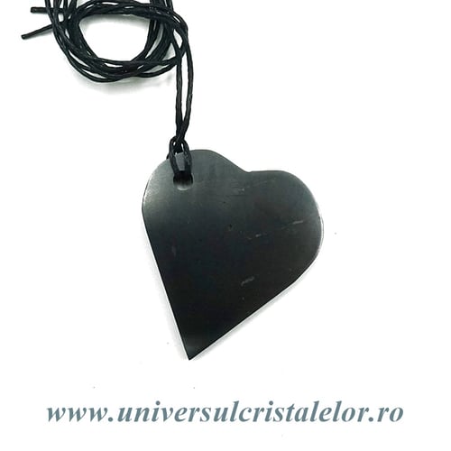 Pandantiv shungit inima mare