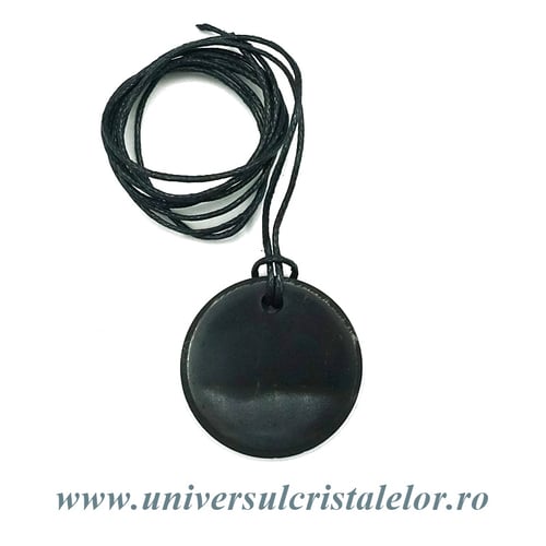Pandantiv shungit rotund 3,5 cm