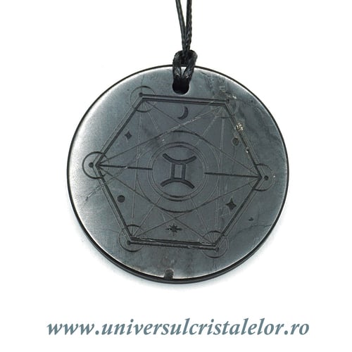 Pandantiv shungit zodia Gemeni