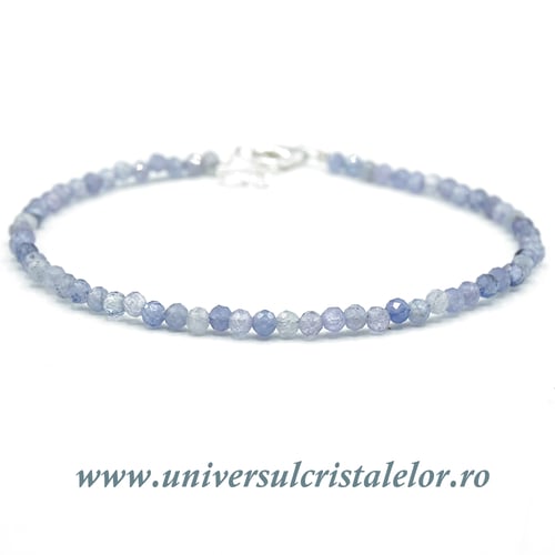 Bratara tanzanit rotund fatetat - 3 mm