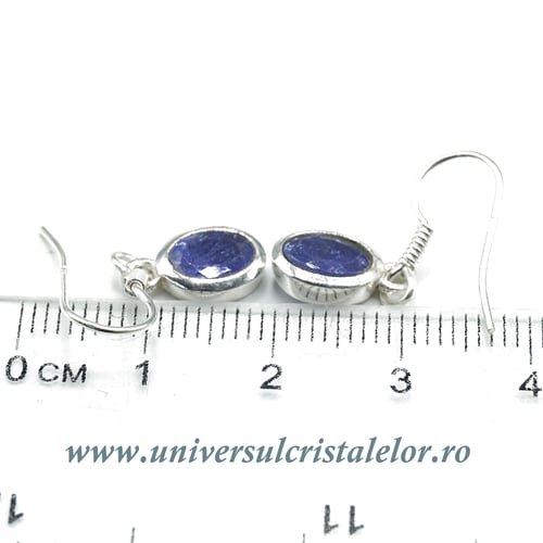 Cercei tanzanit ovali fatetati