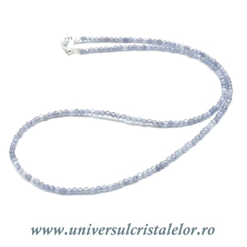 Colier tanzanit rotund fatetat - 2,5 mm