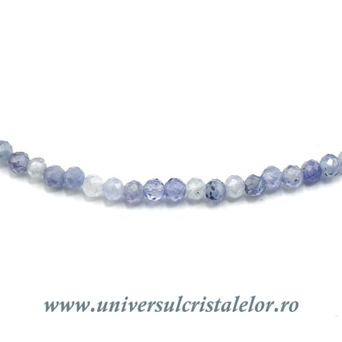 Colier tanzanit rotund fatetat - 3,1mm