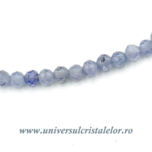 Colier tanzanit rotund fatetat - 3 mm