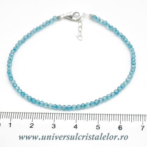 Bratara topaz albastru rotund fatetat - 2mm