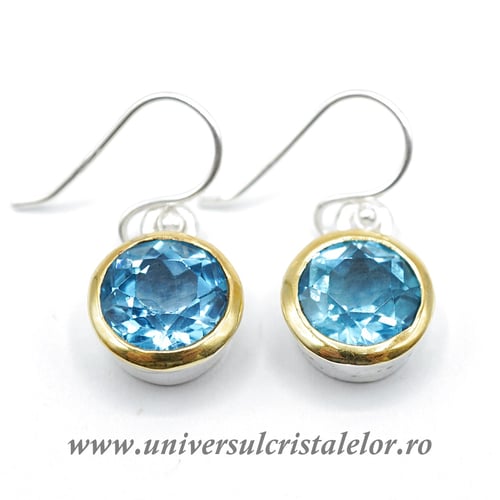 Cercei cu Topaz Natural London Blue