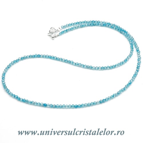 Colier topaz albastru rotund fatetat - 1.9mm