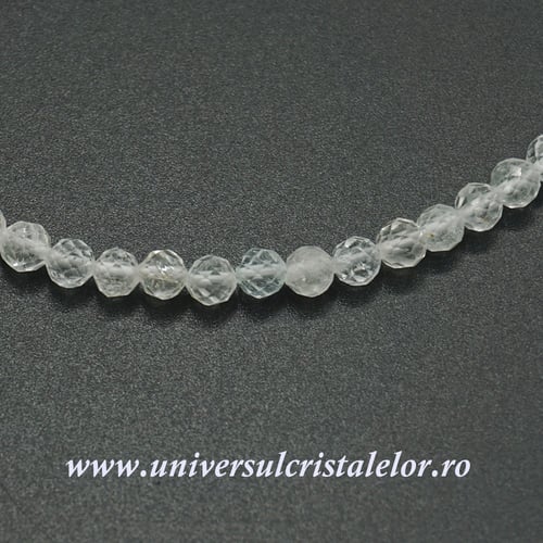 Colier topaz alb rotund fatetat 4 mm