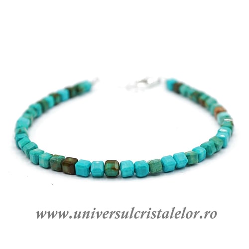 Bratara turcoaz cub fatetat - 4mm