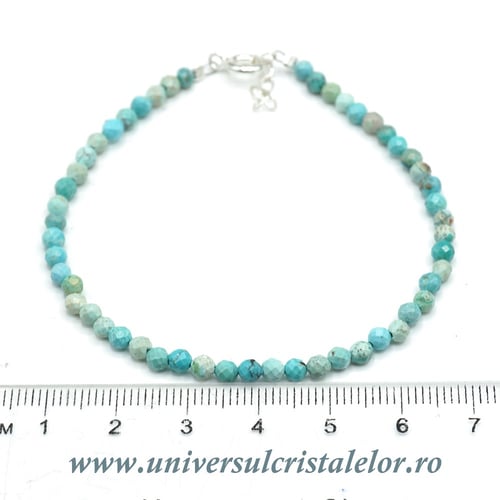 Bratara turcoaz rotund fatetat - 3,5mm