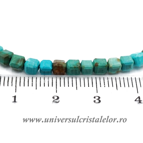 Colier turcoaz cub fatetat - 4mm
