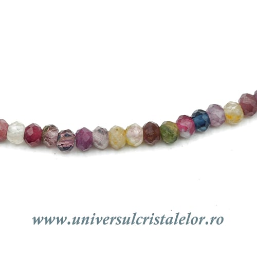 Colier turmalina multicolor fatetat - 3 mm