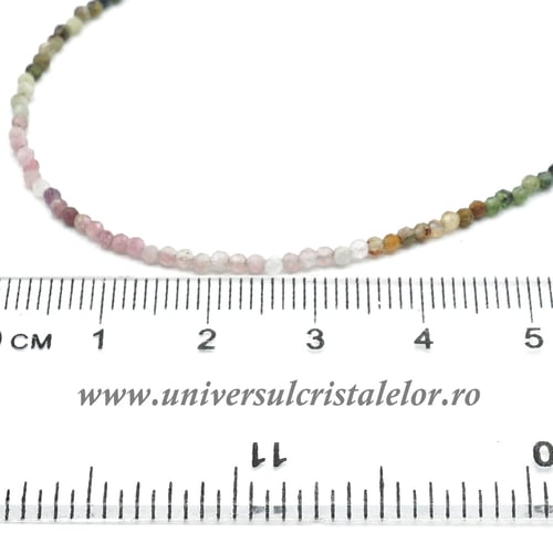 Colier turmalina multicolor rotund fatetat - 2 mm