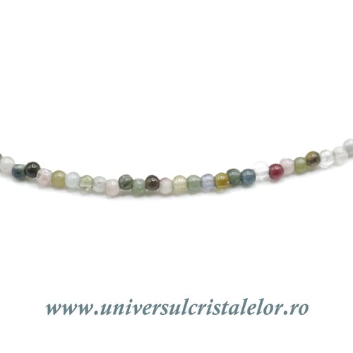 Colier turmalina multicolor rotund slefuit - 2mm