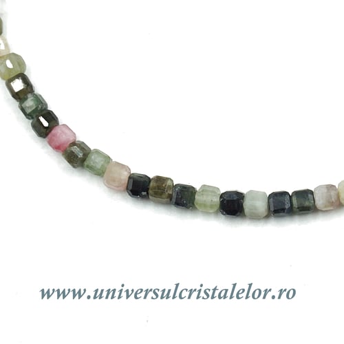 Colier turmalina multicolor cub fatetat - 2.5 mm
