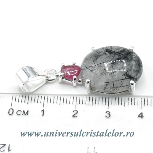 Pandantiv cuart cu turmalina