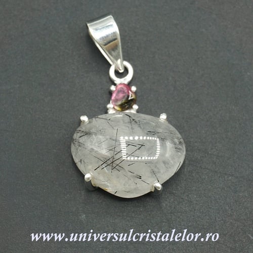 Pandantiv cuart cu turmalina